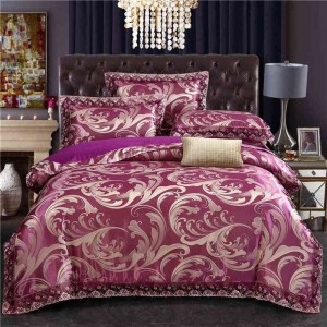 跨境家纺贡缎提花四件套欧美外贸床上用品