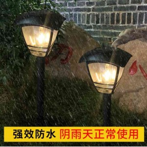 跨境新款钨丝太阳能草坪灯 户外防水LED灯庭院景观灯插地