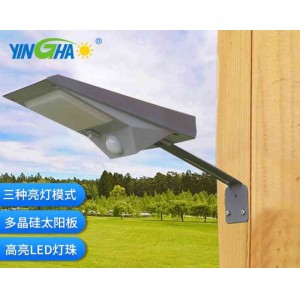 太阳能光控人体感应壁灯 户外庭院景观墙灯 围墙LED光感路灯