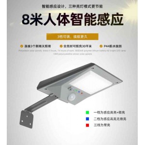 太阳能光控人体感应壁灯 户外庭院景观墙灯 围墙LED光感路灯