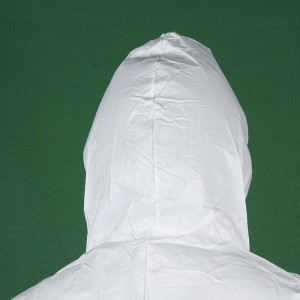 一次性无纺布65克普抗连体防尘服透气膜高抗连帽连脚民用防护服