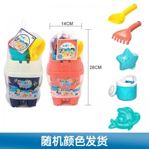 夏季新款沙滩挖沙工具推车塑料铲 沙滩桶戏水套装儿童过家家玩具