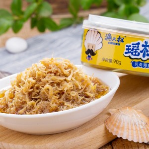 【海鲜新吃法】渔大叔 瑶柱丝即食罐头扇贝肉柱丝90g大连特产寿司日料食材拌饭拌面瑶柱酱下饭菜捞面神器 原味