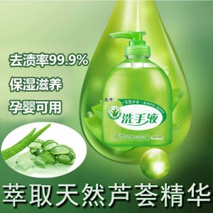 芦荟洗手液清香型消毒保湿按压瓶儿童家用家庭装瓶 500g