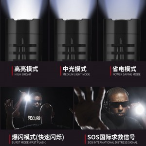 强光手电筒  led应急灯 骑行家用防水