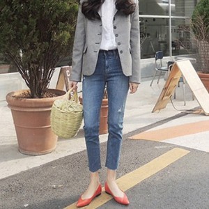 春季新款显瘦弹力牛仔女裤小脚复古修身九分裤