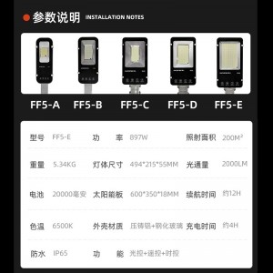 太阳能灯 室外庭院路灯 大功率LED投光灯