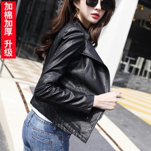 女装 上衣 皮衣外套 短款皮衣 机车皮夹克