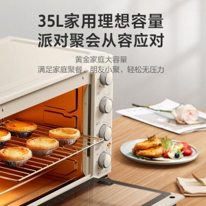 美的（Midea） 家用多功能电烤箱 机械式操作独立控温