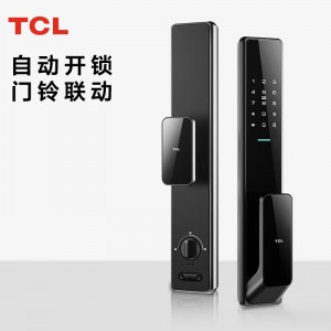 TCL指纹锁智能门锁家用防盗门锁密码锁电子锁推拉式自动款C级