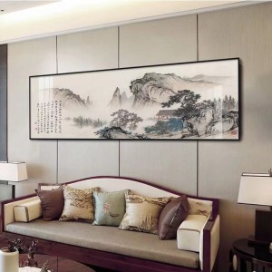 新中式 山水 装饰画  挂画壁画 晶瓷画 办公室 客厅 书房沙发背景墙