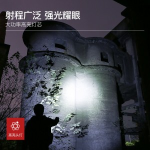 LED强光头灯夜钓远射USB充电 感应式户外 矿灯头戴式应急灯