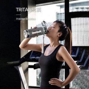 大容量运动水壶 健身水杯 旅行水瓶 夏季耐高温塑料杯 超大水桶杯 家用便携网红杯