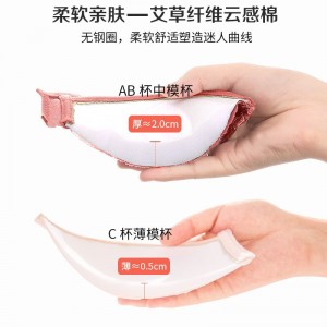 无钢圈聚拢小胸中厚2cm文胸