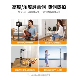 手机直播支架落地补光灯