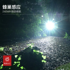 强光头灯夜钓远射 USB充电 感应式户外 矿灯头戴式应急灯