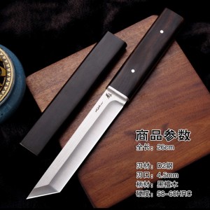 一体龙骨D2钢户外刀具  野外求生刀