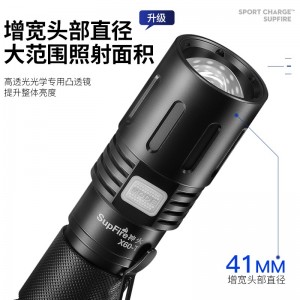 强光手电筒 变焦远射USB充电式  家用便携户外骑行灯应急灯