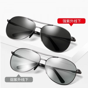 男开车专用男士墨镜 潮司机驾驶镜日夜两用变色太阳镜眼镜 经典黑变色灰片