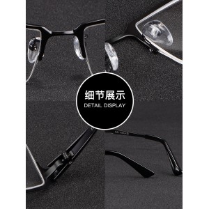 纯钛近视眼镜男可配有度数半框眼睛框镜架成品超轻商务大脸近视镜