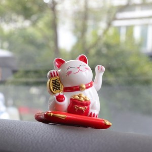 汽车摆件 中控台摆件 摇手招财猫 车内装饰品 招财猫