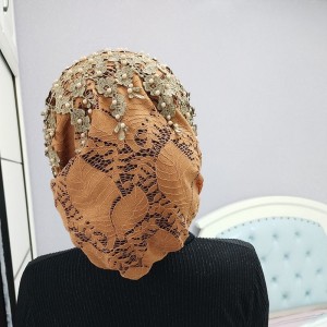 女包头帽回族帽子头巾帽子夏季薄款纱巾盖头时尚包头帽 藏青