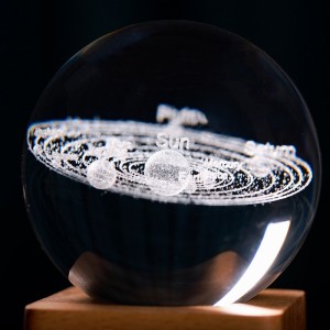 芷墨水晶球3D内雕立体雕刻宇宙星空系列银河系摆件生日礼物