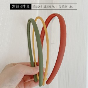磨砂发箍女 宽边发捆发箍 简约发卡 中号加粗款3件套