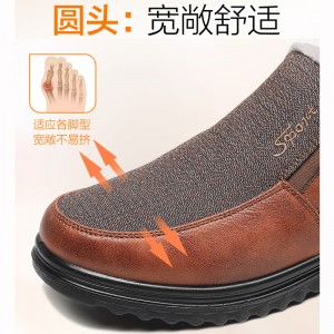 男棉鞋 保暖加绒中老年爸爸鞋 男士休闲鞋