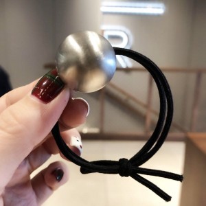 金属拉丝圆球 发饰发绳女 简约百搭扎辫绑发皮套