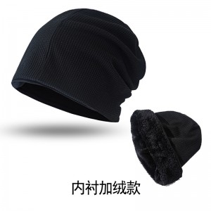 堆堆帽子男冬冷帽女包头巾男潮套头帽ins韩版百搭针织帽薄款发带睡帽月子帽 加绒灰