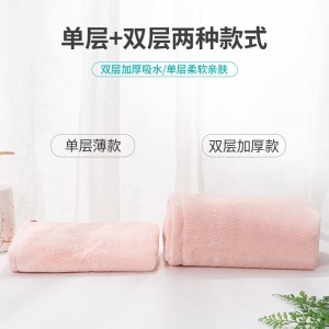珊瑚绒吸水干发帽女
