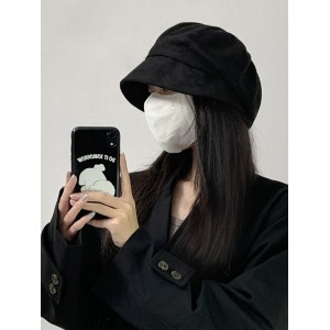 秋冬帽子女 渔夫帽 大头围贝雷帽 冬季素颜显脸小八角帽