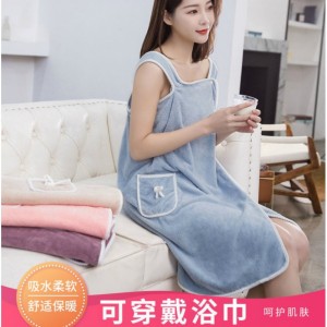 加大码80-180斤可穿浴巾女吊带浴袍浴裙
