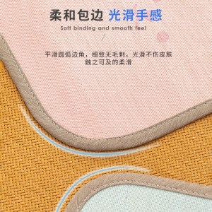 婴幼儿双面凉席 冰丝席藤席夏季吸汗宝宝专用软草席子