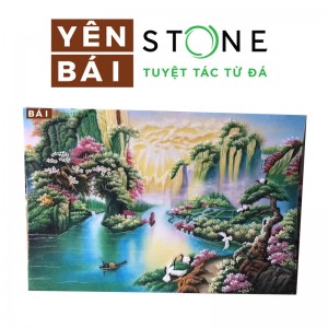 越南白石画 办公装饰石画 茶室壁画