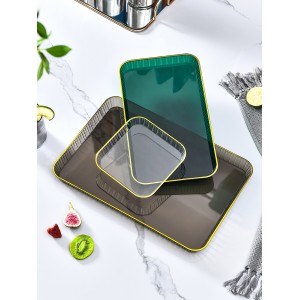 托盘 家用放茶杯水杯茶盘 塑料客厅茶几 长方形水果餐盘