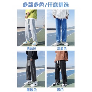 浅色牛仔裤 男夏季薄款 男士高街休闲九分裤子 男款潮牌  男裤
