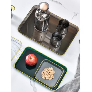 托盘 家用放茶杯水杯茶盘 塑料客厅茶几 长方形水果餐盘