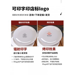 白色密胺盘子 圆形仿瓷餐具 酒店餐厅塑料圆盘 火锅菜盘盖浇饭盘商用