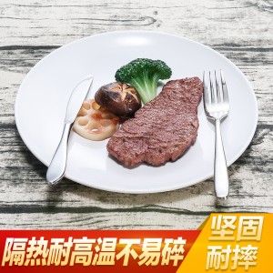 密胺圆盘仿瓷餐具 骨碟圆形盘子 塑料白色平盘 快餐盘子 自助菜盘商用