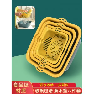 双层塑料沥水篮 洗菜盆 洗菜篮 厨房客厅家用水果盘 果篮洗水果 菜篮子
