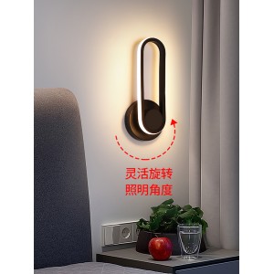 壁灯 卧室床头灯 客厅led现代简约创意 轻奢极简过道室内北欧小壁灯