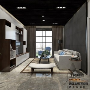 灰色通体大理石瓷砖 800*800新中式客厅餐厅地砖 酒店大堂