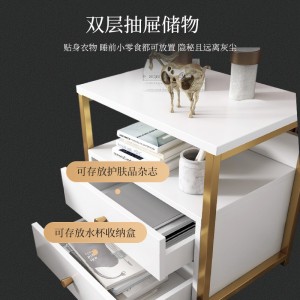 卧室床头柜 收纳简约铁艺 极简创意酒店轻奢日式 可移动北欧简易