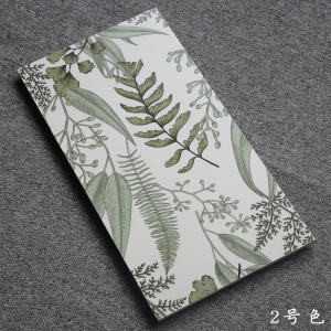 哑光卫生间瓷砖 300x600绿色植物艺术仿拼花砖 厨房浴室洗手间墙砖