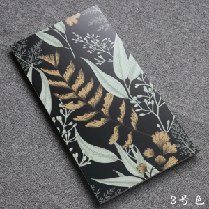 哑光卫生间瓷砖 300x600绿色植物艺术仿拼花砖 厨房浴室洗手间墙砖