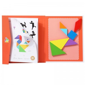 木制磁力七巧板智力拼图益智儿童教具小学生3-6岁木质积木玩具